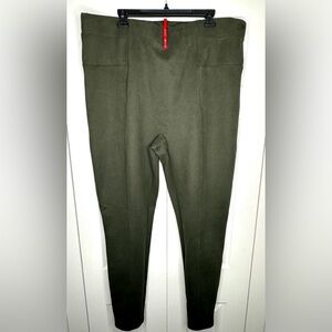 SPANX 3x Tall - Women's Olive Faux Suede Pants
